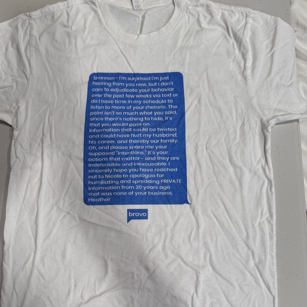 Men’s RHOC Heather Dubrow Text Message Short Sleeve T-Shirt BRAVOTV